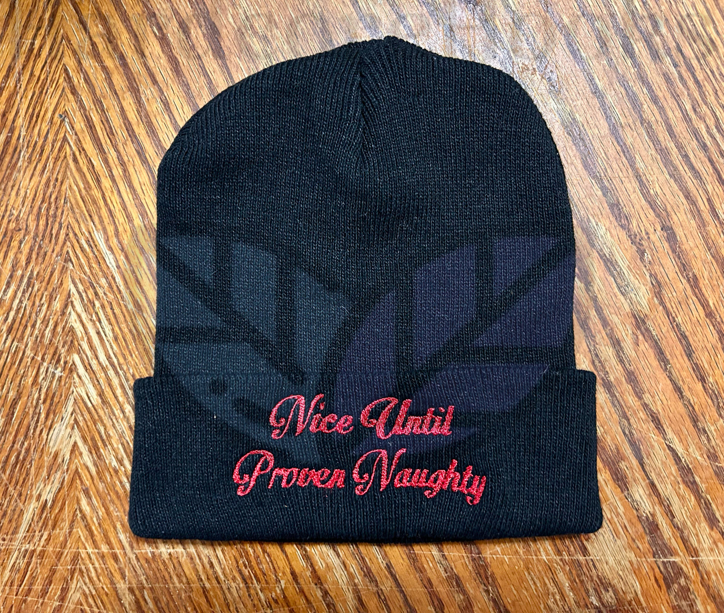 Custom embroidered beanie.