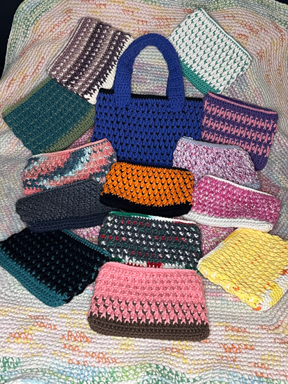 Crochet zipper pouch (ready to ship)